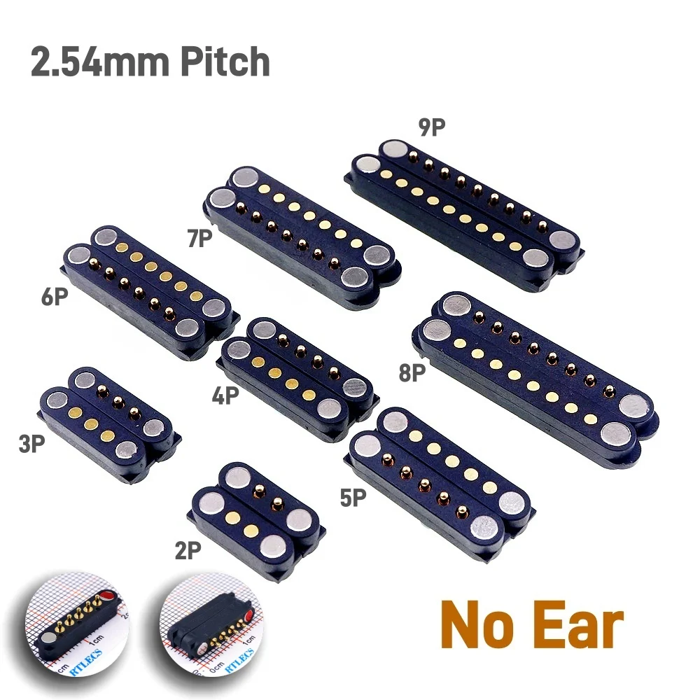 1/3/5 Paar federbelastete männlich weiblich 2,54 mm Rastermaß 2P 3 4 5 6 7 8 9 Pole Durchgangslöcher PCB BTB Stecker 2A DC magnetischer Pogo Pin – Detail 10
