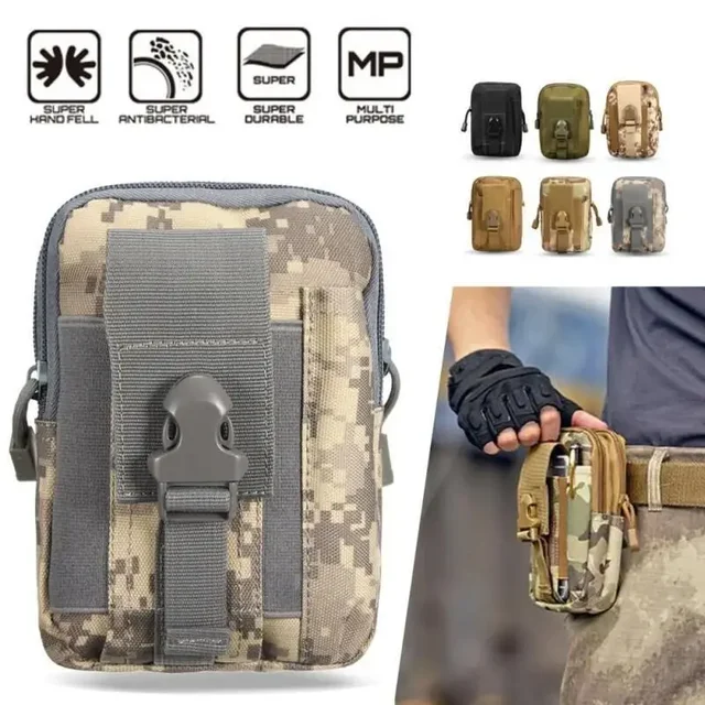 Molle Tactical Waist Pouch Portable Waist Bag Outdoor Sports Running Hiking Belt Mobile Phone Holder Case Tool Pouch Hunting Bag 1
