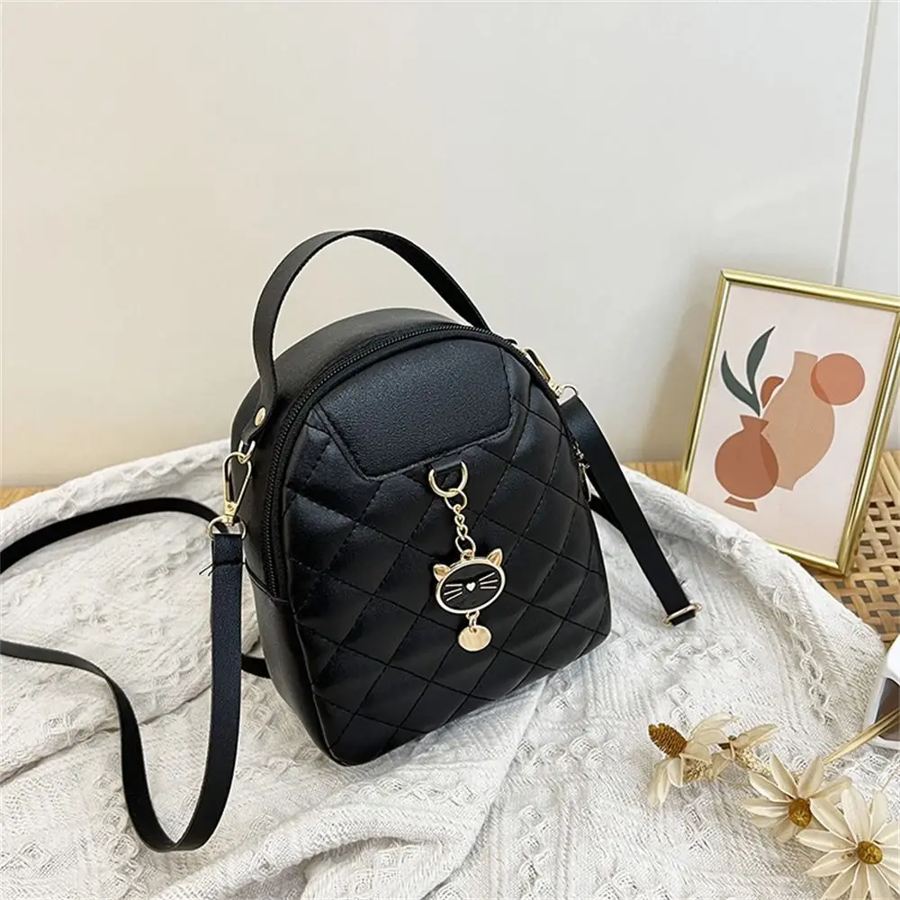 Fashion Small Backpack Women Girls Shoulder Bags Grids PU Leather Bag Mini School Bags Casual Rucksack 1