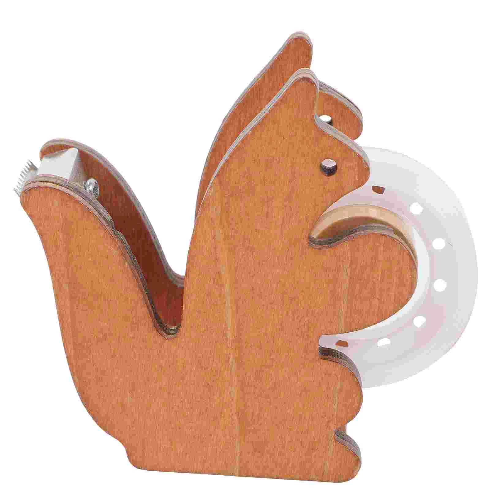 Desktop Tape Squirrel Tape Holder Wooden Tape Holder Small Tape Office Tape Dispenser Squirrel Tape Dispenser School Supplies