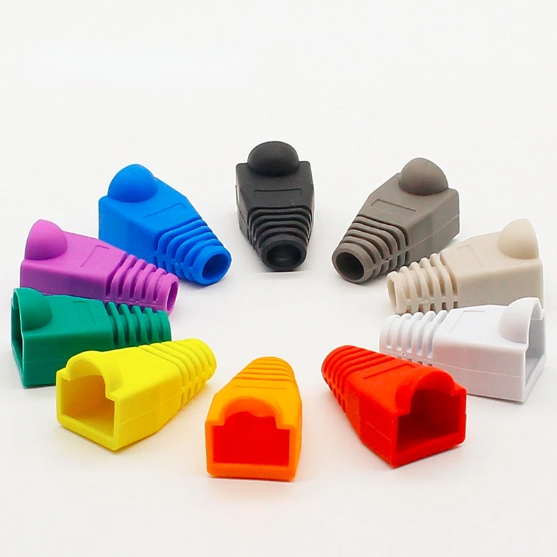 

Колпачки соединителей RJ45 cat5 cat5e cat6, многоцветный защитный чехол для сетевых соединителей, кабель ethernet