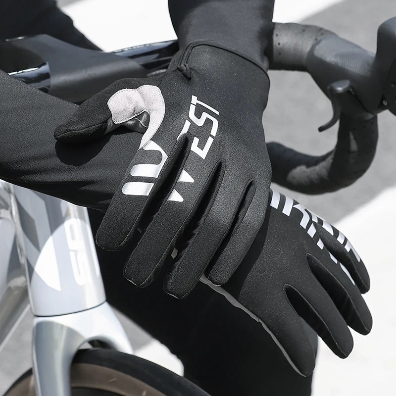 WEST BIKING Bicycle Gloves Autumn Winter Full Finger Windproof MTB Sports Cycling Gloves Men Women Spring TouchScreen Bike Glove