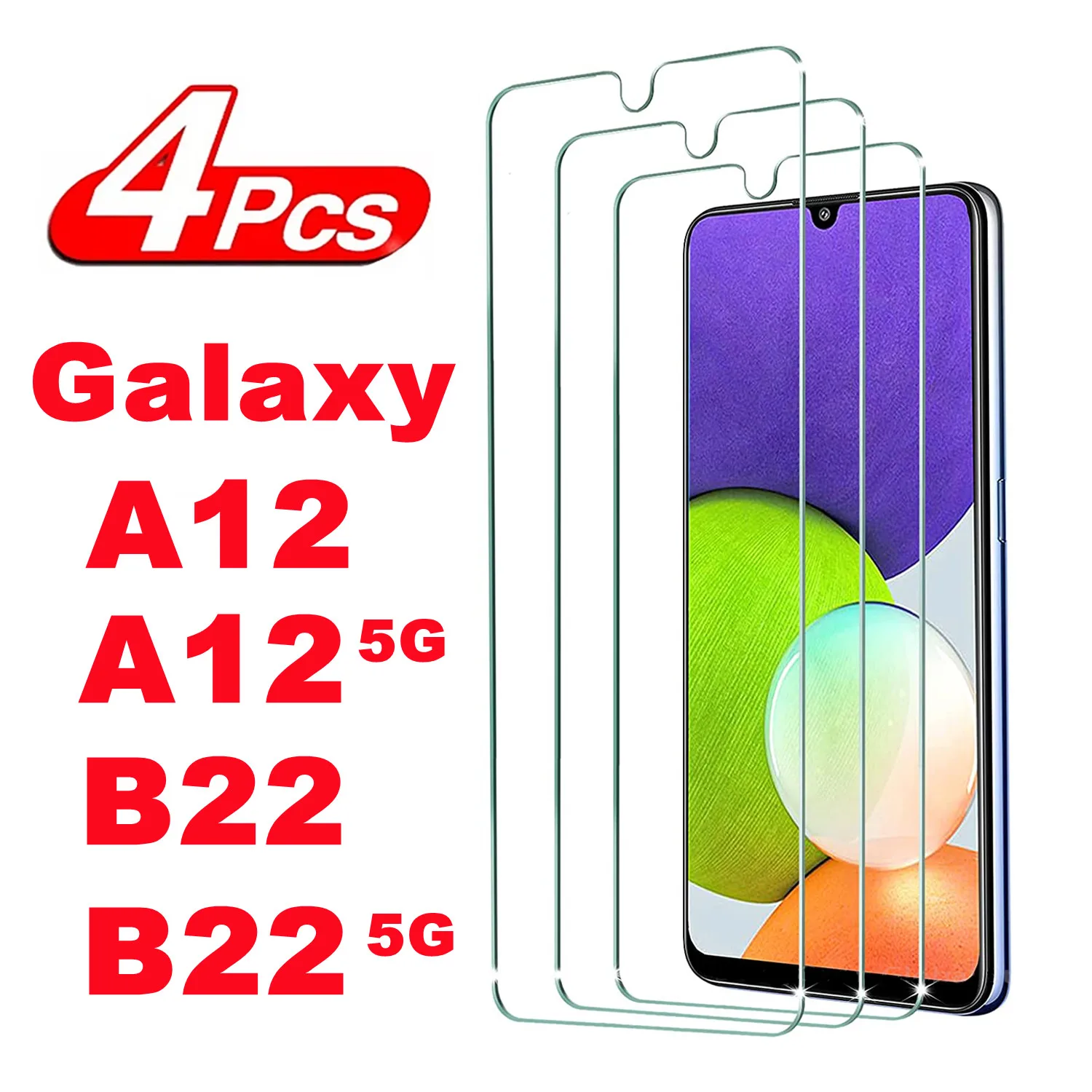 

2/4pieces Screen Protector Glass For Samsung Galaxy A12 A12 5G B22 B22 5G Tempered Glass Film