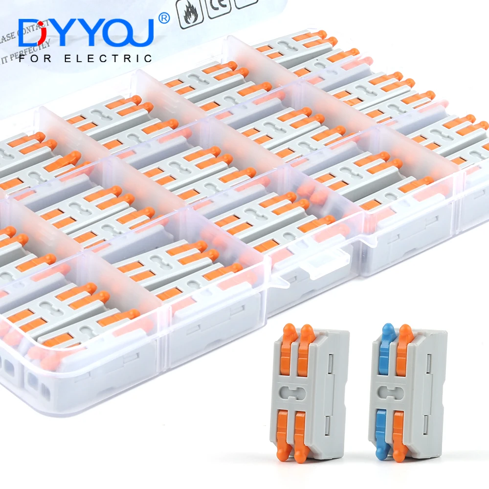 

Lever Wire Connectors 30PCS Push-in Quick Wiring Terminals Set Mini Splicing Conductor Connector for Wires 28-12 AWG 2 in 2 Out