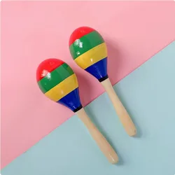 Colorful Wooden Maracas - Vibrant Mexican Party Noisemakers - 6pcs (MULTI)