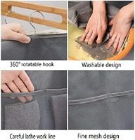 Sac de rangement suspendu double face pour sous-vêtements, organisateur pliable pour sous-vêtements et chaussettes, idéal pour dortoir, maison, armoire ou mur 4