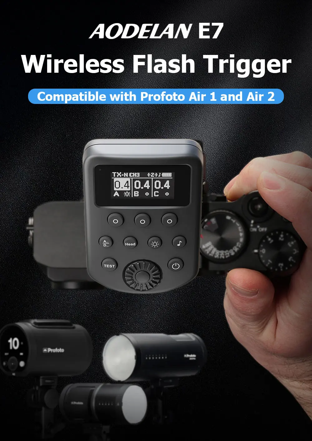 Upgraded Wireless Flash Trigger Transmitter for Profoto Air1/Air2 System; Compat