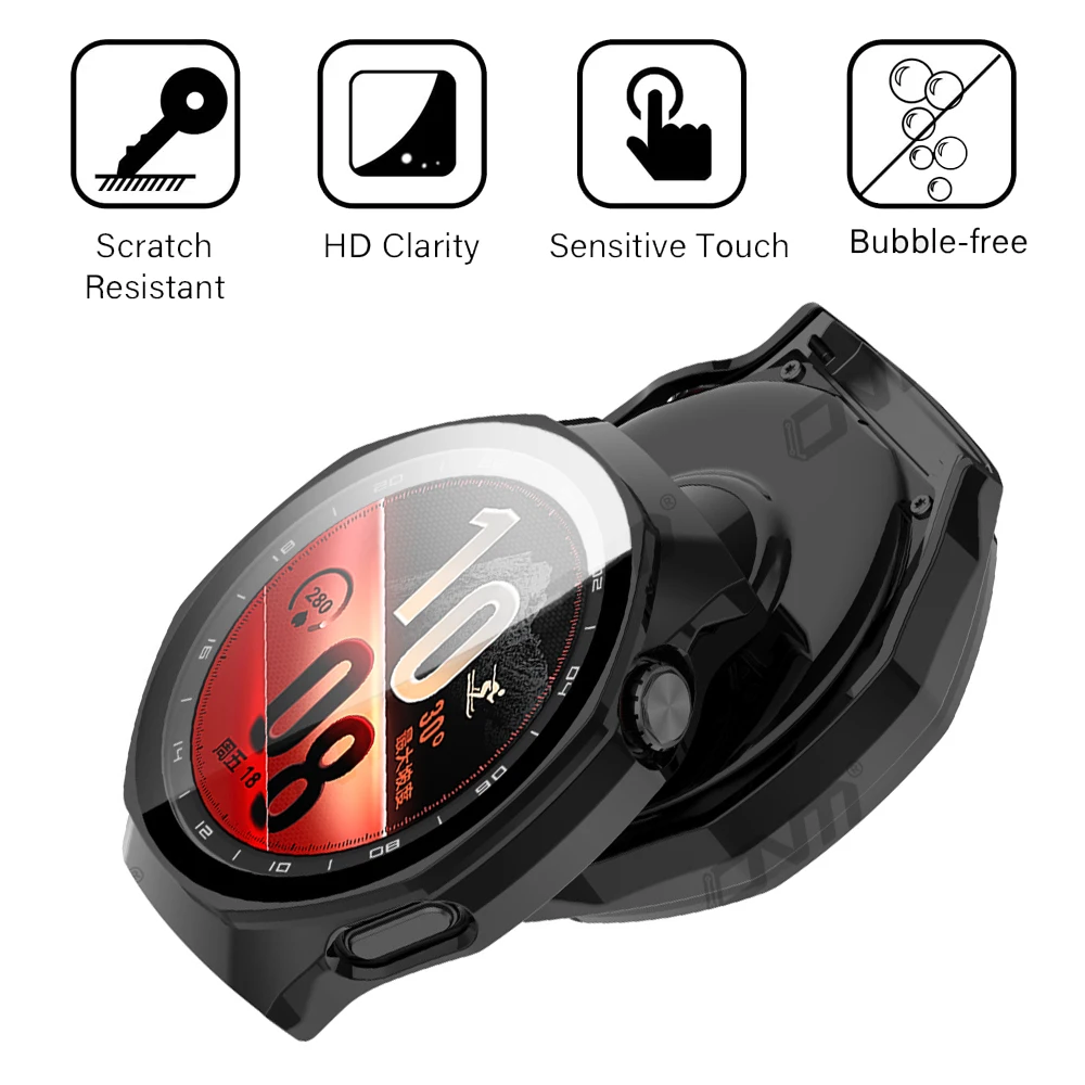 Premium Tempered Glass Screen Protector & Durable Protective Bumper for Smartwatch – Anti-Scratch, Hard PC Casing