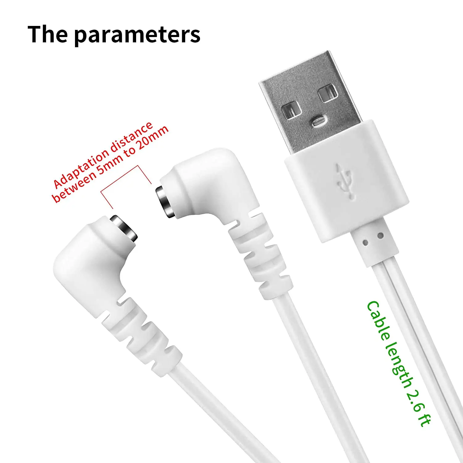 USB Adapter Magnetic DC Charger Cable Cord, Replacement Fast Charging Cable Cord for Massager, Movable Charging Head
