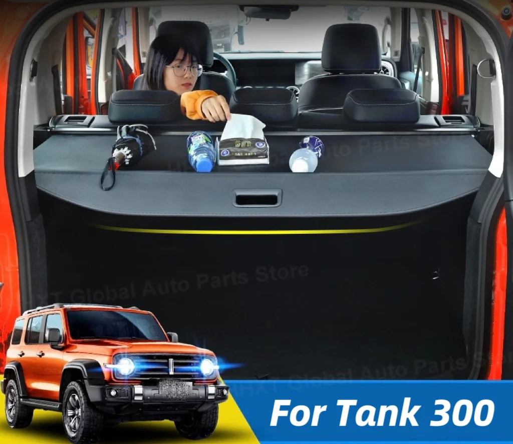 Trunk Cargo Cover for GWM Wey Tank 300 Rear Luggage Privacy Shield Shade Curtain Partition Board Blind Accessorie car trunk cover