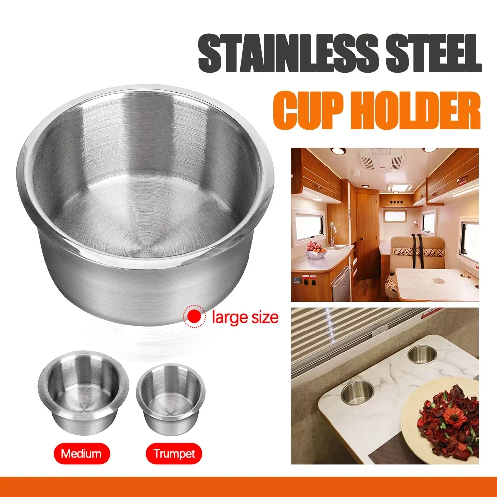 

68/85/90MM Stainless Steel Marine Boat RV Cup Water / Drink Bottle Holder Rustproof Universal Yacht Modification Cup Holder