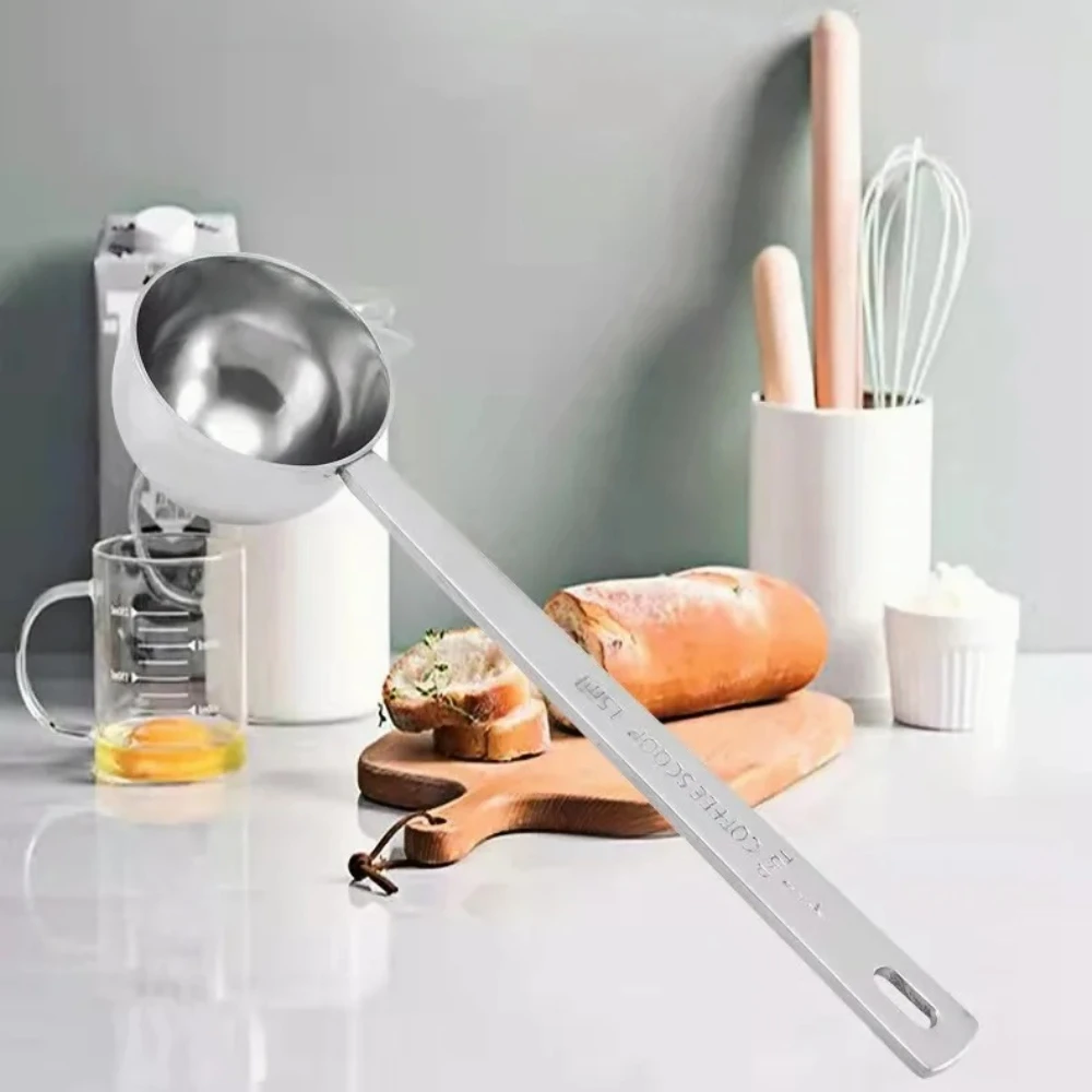 Stainless Steel Coffee Scoop 15/30ml Long Handle Measuring Spoon for Coffee Tea Accessories Measuring Spoons