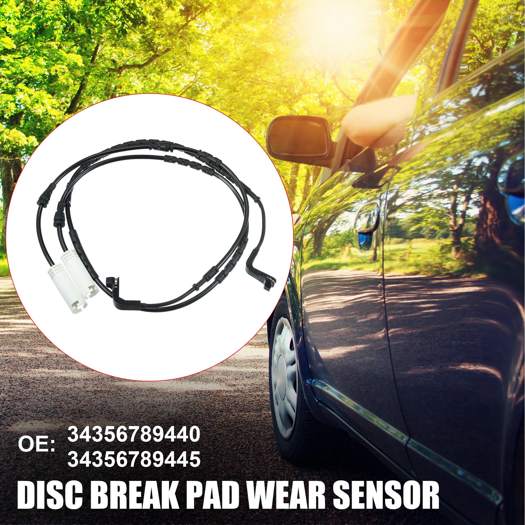 Uxcell 2pcs 34356789440 Front Rear Disc Break Pad Wear Sensor for BMW 335i 2007-2009 328i 2007-2010