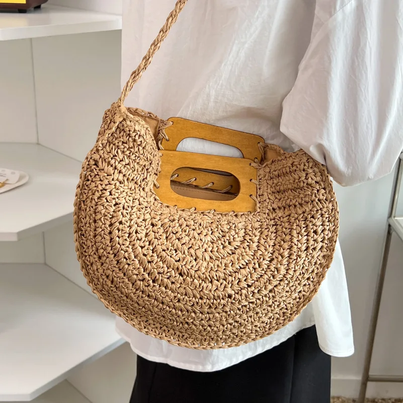 Designer Straw Hand Bags Summer Straw Handbags For Women Handmade