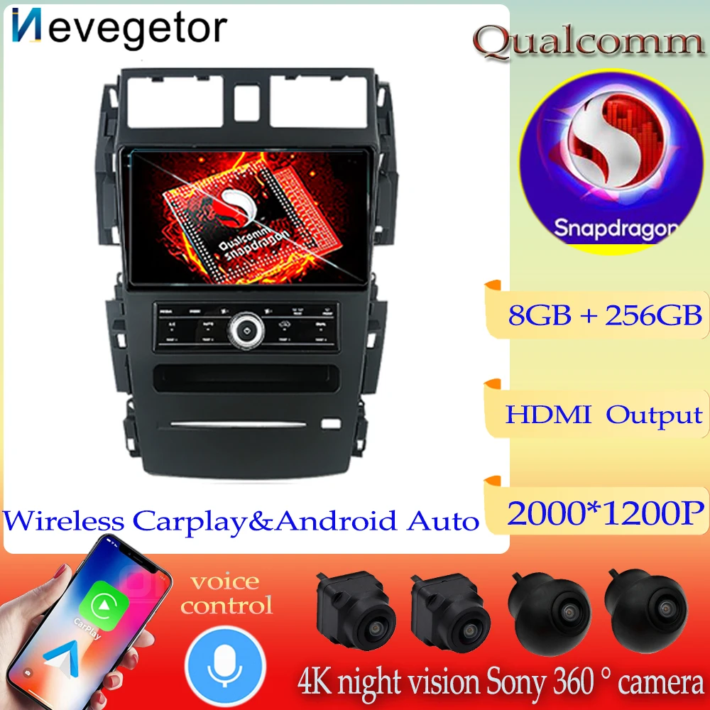 

Автомобильный умный мультимедийный видеоплеер Qualcomm для Nissan Teana Altima 2003-2007, радио, GPS-навигация, телефон с поддержкой Android 13