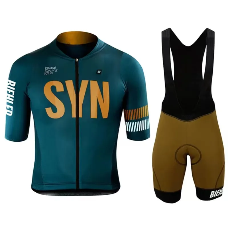 

SYNful2023 Cycling Clothing Summer Men's Cycling Jersey Set Road Race Bike Shirt Suit Short Sleeve MTB Women Bib Shorts for Bike