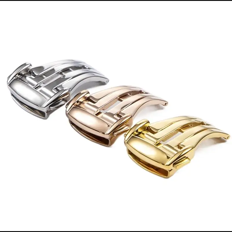 SCHIK Deployment Buckle for Omega Watch Bands Folding Clasp Belt Logon 16mm 18mm 20mm Leather Strap Accessories Silver Gold Rose