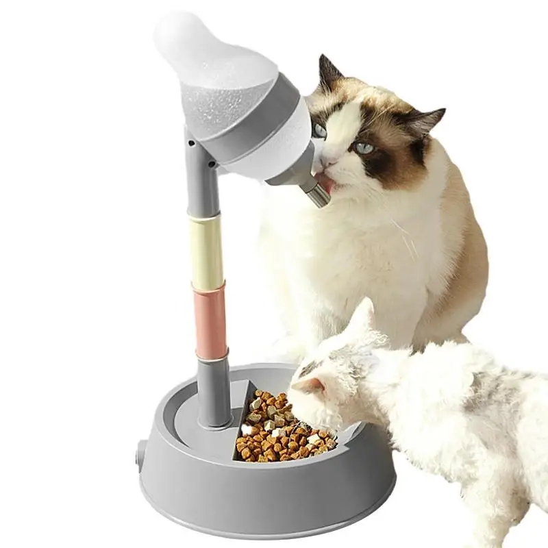 

2 In 1 Cat Feeder Adjustable Dog Food Feeder & Water Dispenser Pet Food Water Dish For Cats Dogs Puppies Rabbits Pet Supplies