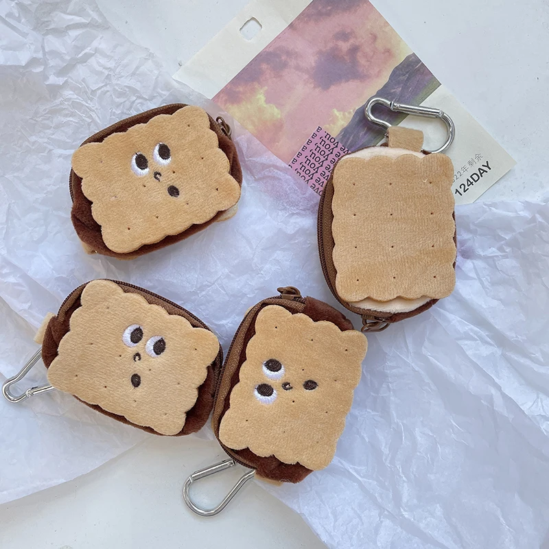 Indulgent Chocolate Biscuit Plush Keychain Pouch
