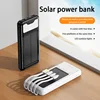 200000mah Solar Power Bank Built in 4 Cables Portable Fast Charging Large Capacity Charger Powerbank For Iphone Samsung Huawei 1