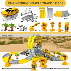 Electric Track Car Toys for Children - Educational and Fun Gift for Kids (142 PCS Track Set)