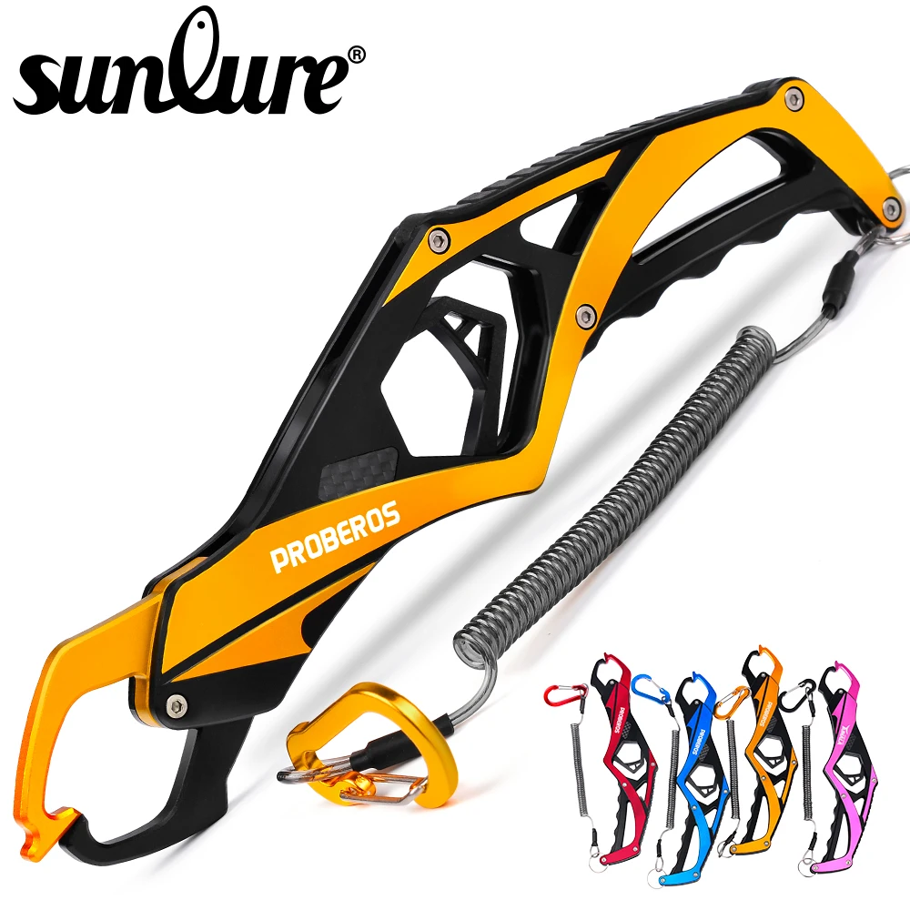 

Sunlure Aluminum Alloy Fishing Lip Grips With Anti-slip Rope 30KG Fish Controller Anti-corrosion Ultra Light Fishing Gripper