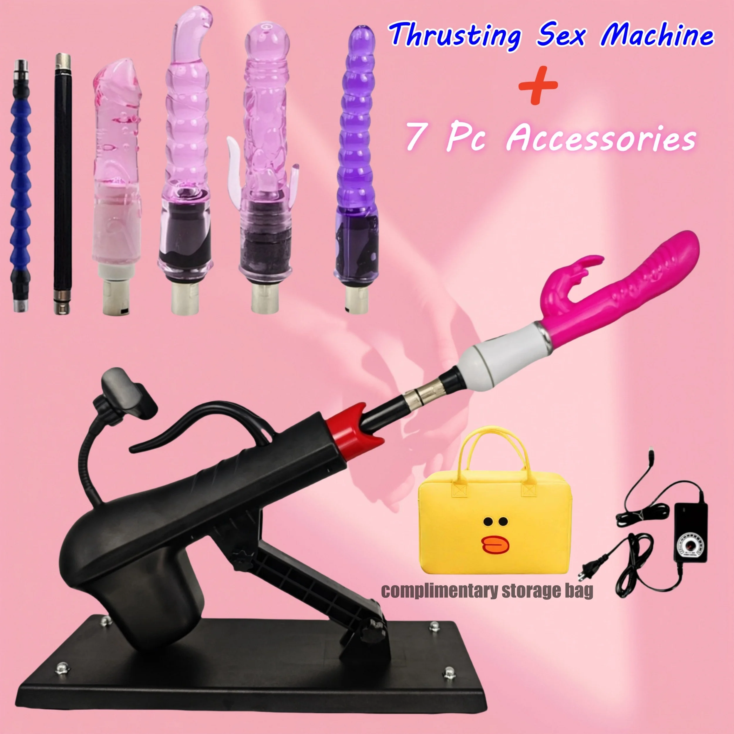 Strong Thrusting Machine - Powerful Automatic Sex Machine for Men & Women with Variable Speed, Suction Cup & Accessories