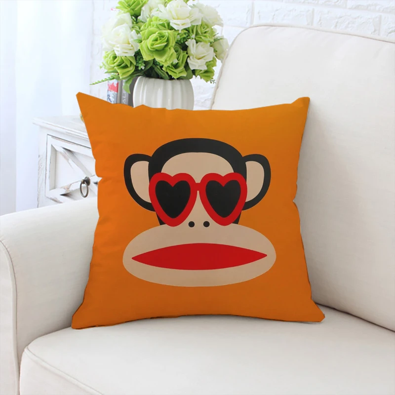 

Sofa cushion cover fashionable P-Paul Frank double-sided printed short plush soft pillowcase chair waist backrest gift 45x45cm