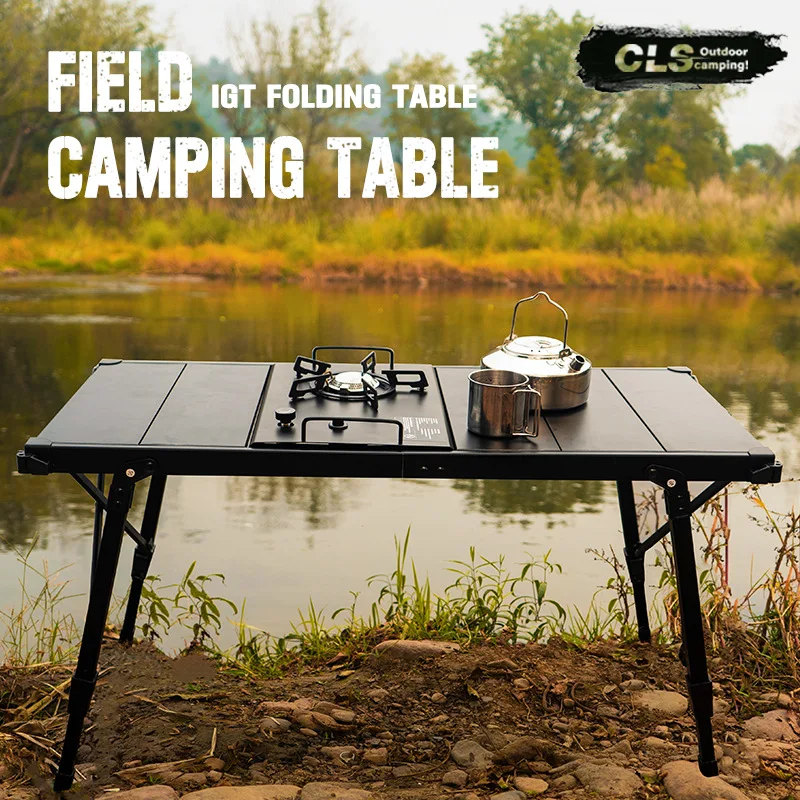 Nouvelle table de camping pliable portable, réglable en hauteur, pour pique-nique, barbecue, voyage en voiture et camping en plein air