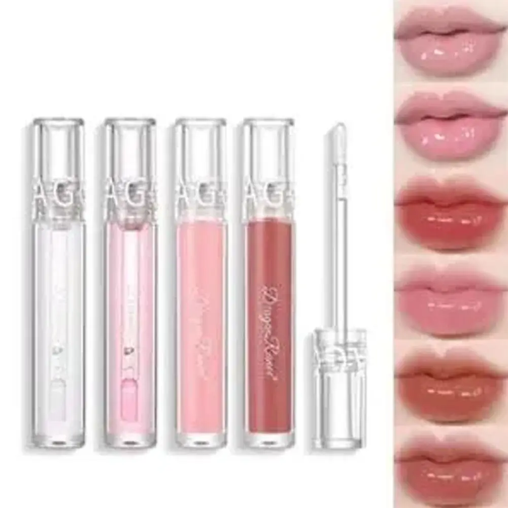 Mirror Water Lip Gloss Lip Glaze Transparent Glass Liquid Lipgloss Lipgloss Cosmetics Lipstick Lips Lasting Oil Waterpr W4O1