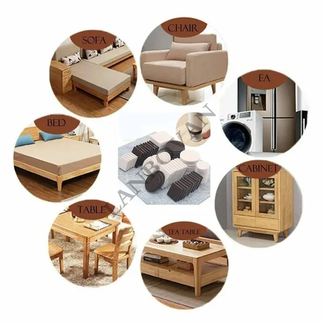 Coussinets de jambe de chaise en feutre auto-adhésifs épaissis, coussinets coordonnants, coussinets de protection pour meubles de sol, joints, degré de bruit, rayures 5