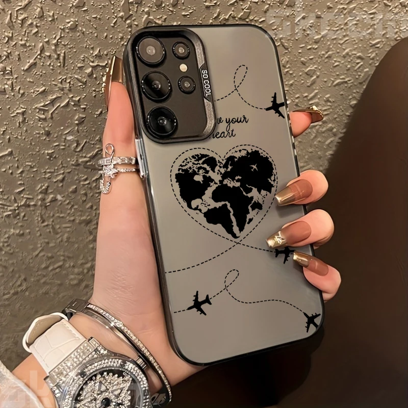Black Aircraft Route Marking Design Phone Case