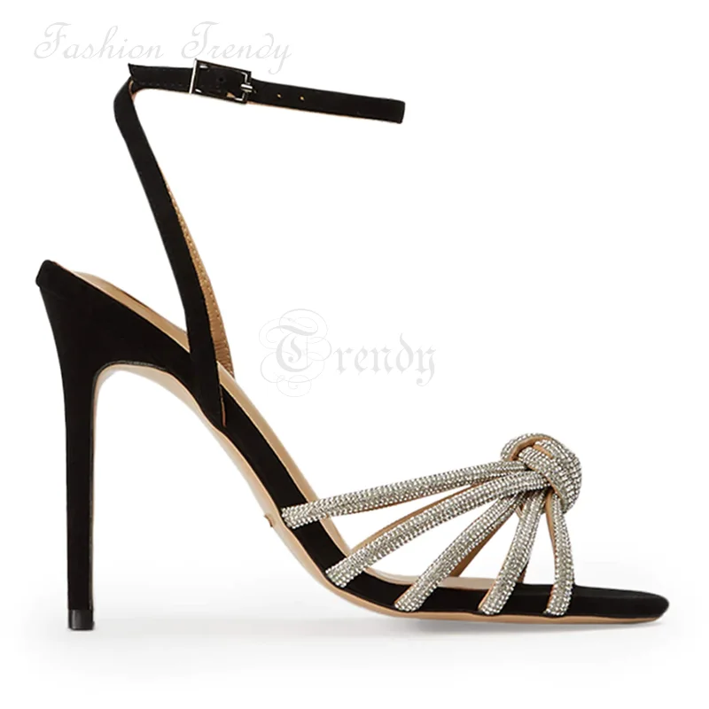 Amazon.com | FSJ Women Grace Gold Metal Chunky High Heels Sandals Open Toe  Ankle Strap Buckle Wedding Party Prom Dress Shoes Size 4 Black | Heeled  Sandals
