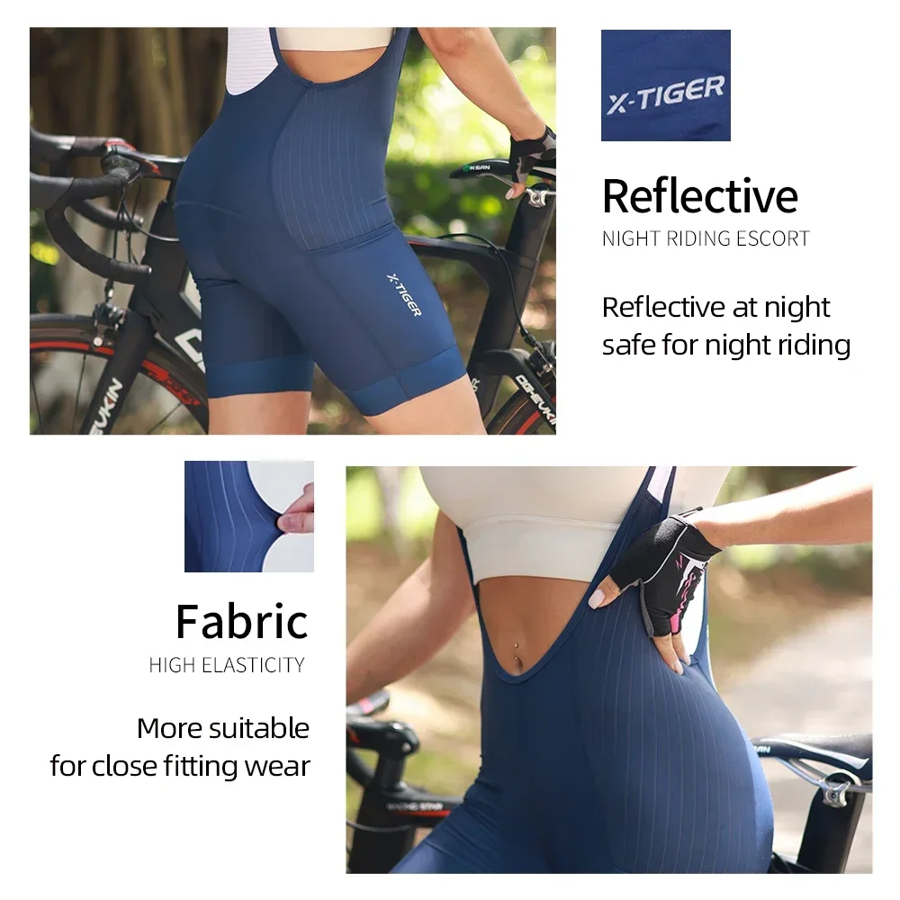 X-TIGER Women's Racing Cycling Shorts Summer Breathable Mesh Cushioned Cycling Shorts Outdoor Mountain Road Bib cycling bib shorts,cycling shorts
