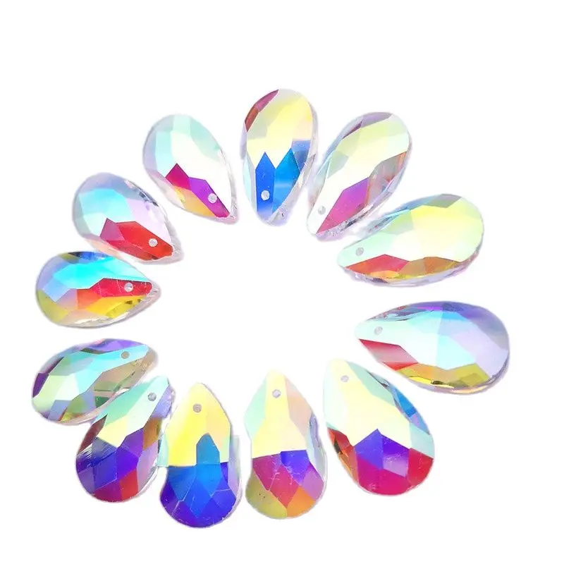 Top Kwaliteit 12 Stuks 22Mm Ab Tear Drop Crystal Prism Facet Opknoping Decoratie Suncatcher Glas Kroonluchter Deel Diy Sieraden maken