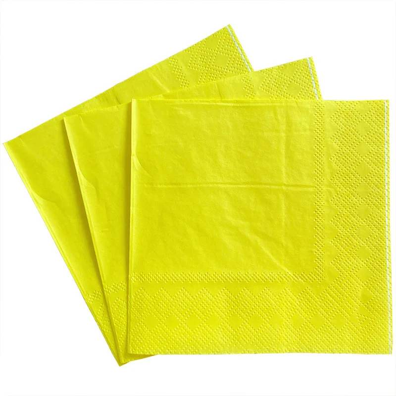 20Pcs Holiday Party Decoupage Table Paper Napkins 13x13'' Pure Wood Pulp Monochrome Double-layer Printed Paper Ornament disposable tableware paper napkins