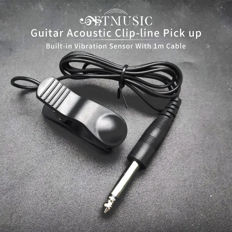 Cavo Pickup Pickup Clip-Line Per Chitarra Acustica Sensore Di Vibrazione Incorporato Con Jack 6.35