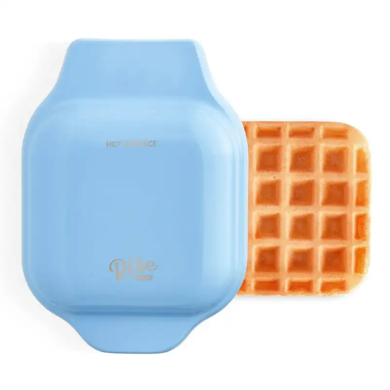 

Mini Waffle Maker for Individual Waffles, Hash Browns, Keto Chaffles with Easy to Clean, Non-Stick,, 4 Inch, Square Waffle - Blu