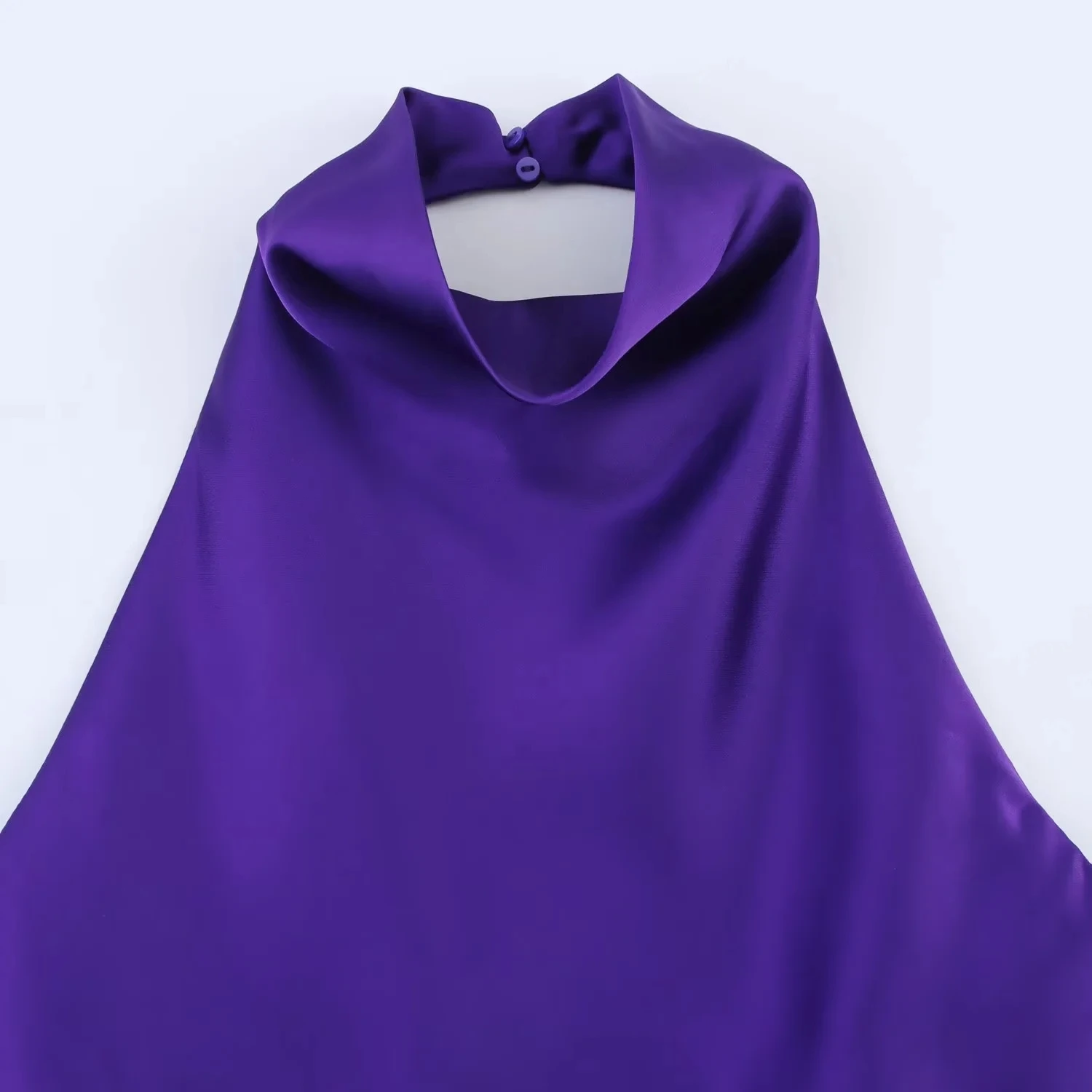 KONDALA Sexy Chic Butter Gelb Satin Tops Frauen Neckholder Rückenfrei Strand Urlaub Party Top Mode 2025, Neujahr Abend Satin Top – Detail 25