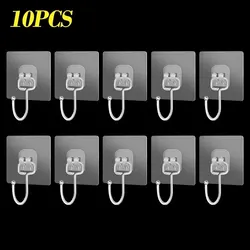 Large Self-Adhesive Transparent Wall Hook for Kitchen and Home Storage (10 PCS)