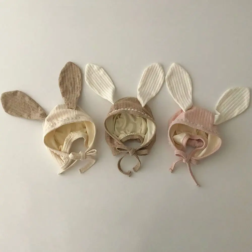 Korean Cute Baby Ear Protection Hats Sweet Soft Baby Fetal Cap Long Ear Breathable Warm Kids Hats Boys Girls