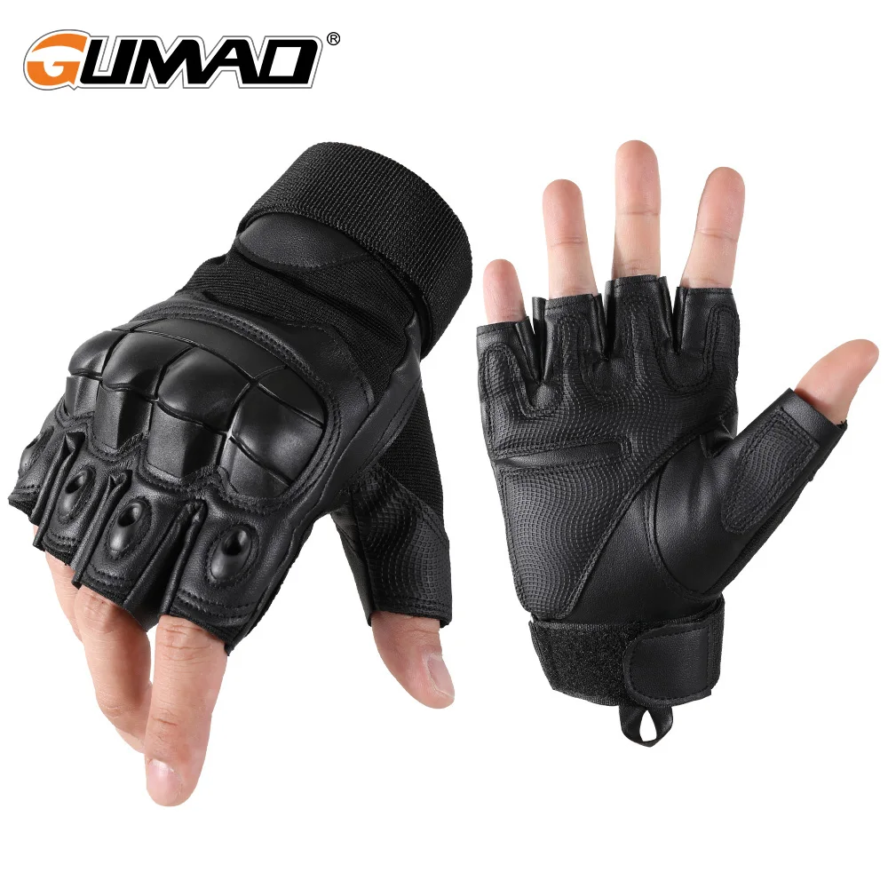 Gants mi-doigts avec protection rigide pour pêche sportive et outdoor - Hommes actifs
