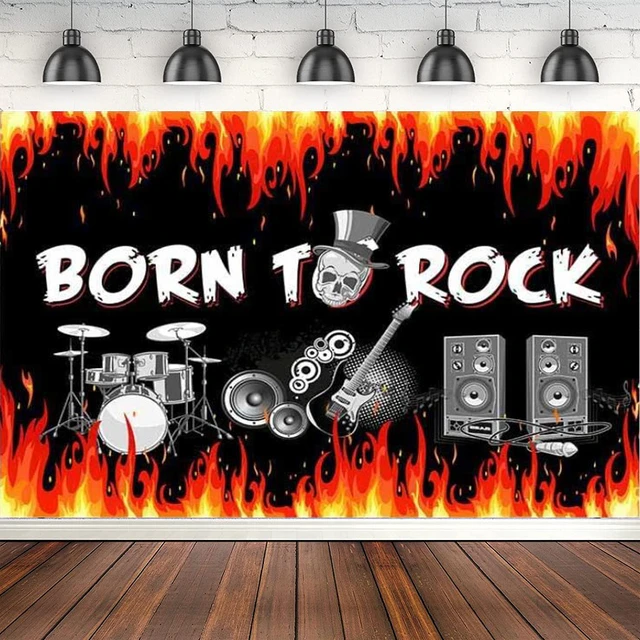  Fondo de fotografía de fiesta de cumpleaños de Rock N Roll, decoración de foto de Born