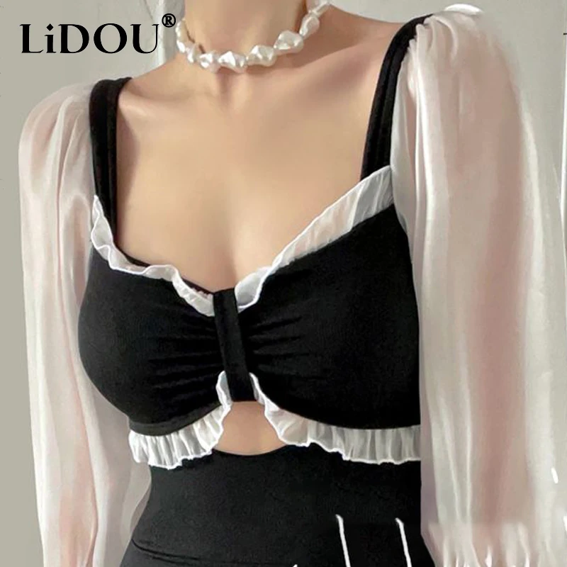 2023 Korean Fashion Summer Swimsuits Women Solid Color Neat Chic Casual Elegant Aesthetic Bikinis Set Patchwork Female Clothes