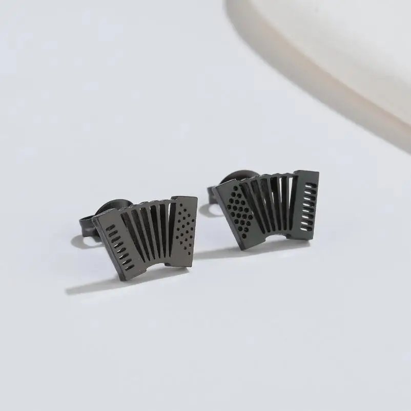 Musik Instrument Gitarre Stud Ohrringe Für Frauen Mädchen Edelstahl Ohr Piercing Musical Stud Ohrringe Party Geschenk Aretes – Detail 3