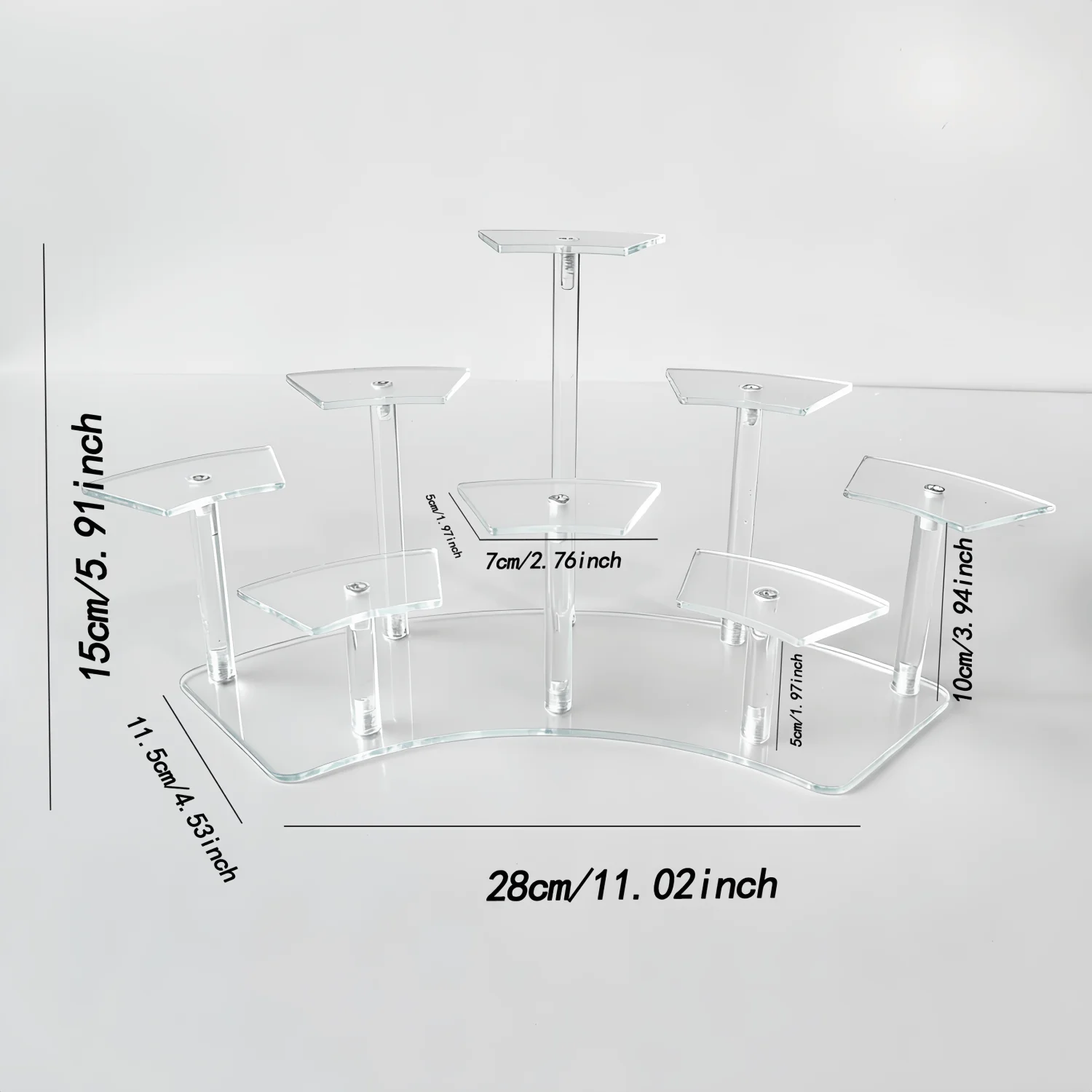 아크릴 다기능 투명 내구성 디스플레이 랙, 보석, 컵케이크, 향수, 인형, 보관 랙 등에 적합