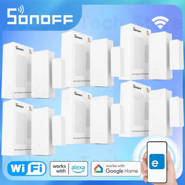 SONOFF DW2 WiFi Door Window Sensor EWeLink Smart Home Security Protection Compatible With Alexa Google Home Assistant 1