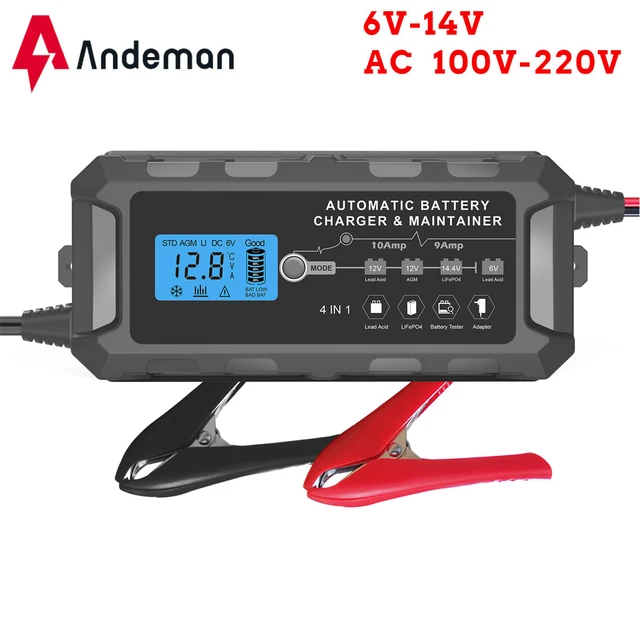 Andeman 12V-14V LCD Smart Schnelles Auto Batterie Ladegerät 110V-220V für Auto  Batterien intelligente Puls Reparatur Batterie Lade - AliExpress
