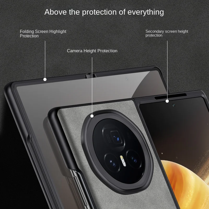 Premium PU Leather Matte Shockproof Phone Case - Hard PC Back Cover