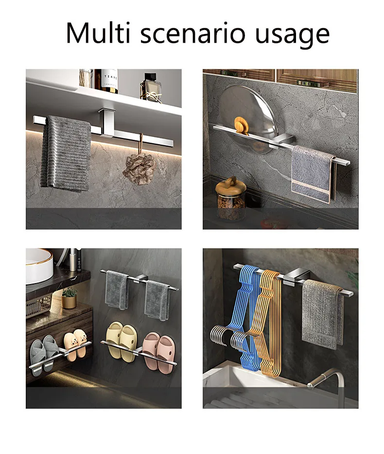 Movable Stainless Steel Towel Pole Multifunctional Towel Rack